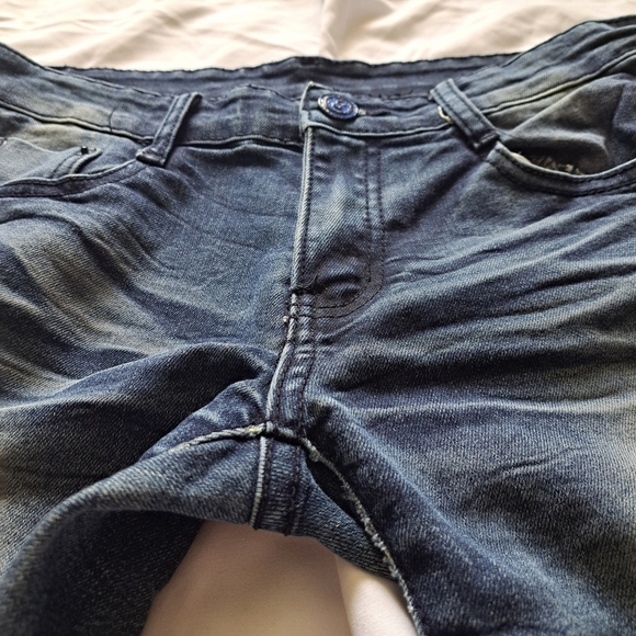 YaZiPai | Dark Blue styled fade with embroidered start women's skinny Jean - Picture 7 of 15